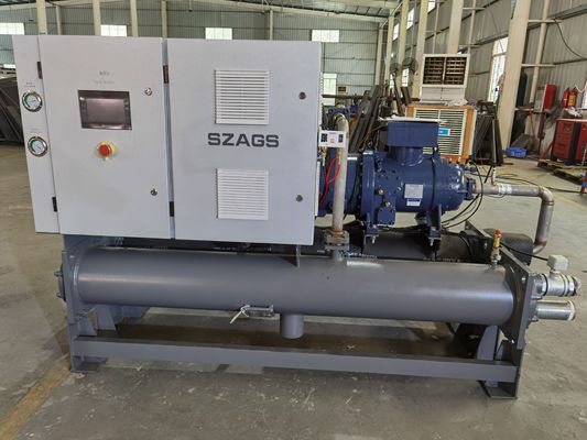 comprare 100 CV frigorifero a vite raffreddato ad acqua con compressore Hanbell utilizzato per raffreddare il serbatoio di miscelazione online manufacture
