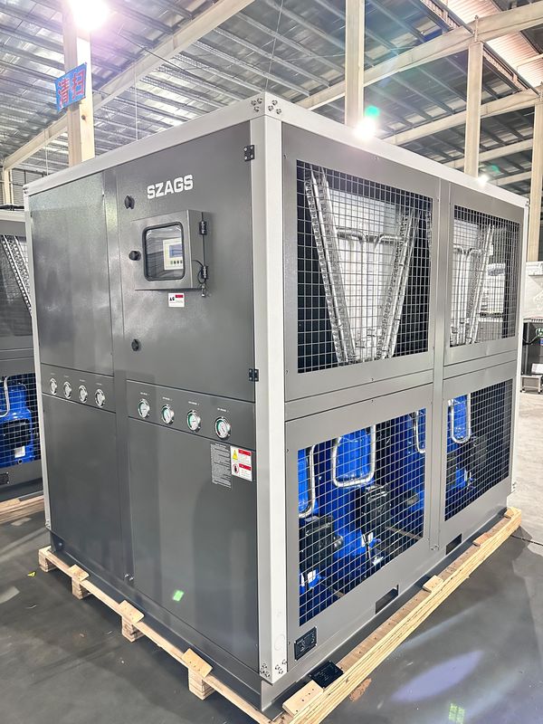 Fornitura di fabbrica 60HP raffreddato ad aria Industrial Chiller Acqua 60 Tone Scroll Tipo Glicolo Chiller con quattro scroll compressori