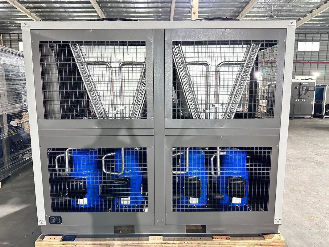 Fornitura di fabbrica 60HP raffreddato ad aria Industrial Chiller Acqua 60 Tone Scroll Tipo Glicolo Chiller con quattro scroll compressori