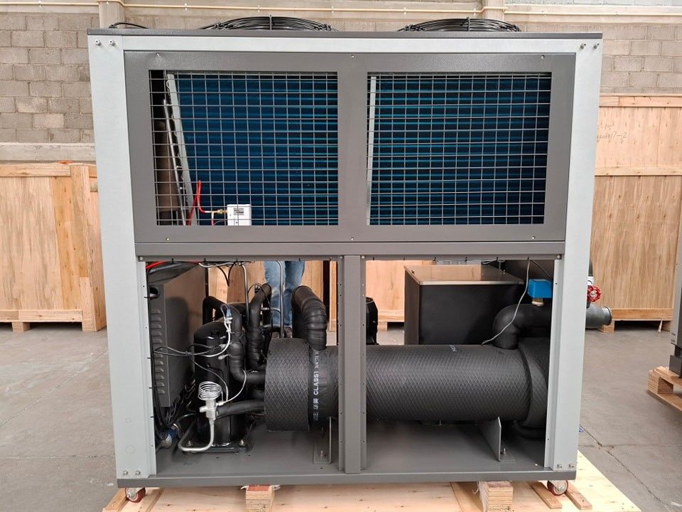 5HP Industrial Water Cooler Processing Plastic 5RT Air Cooled Chiller Per il raffreddamento chimico farmaceutico Condensatore di tubi di rame