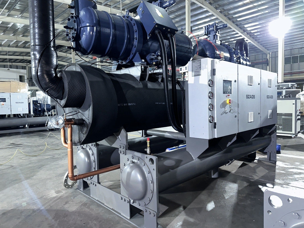 150 HP Industrial Chiller a vite raffreddato ad acqua con sistema a doppio compressore per soluzioni di raffreddamento ottimali
