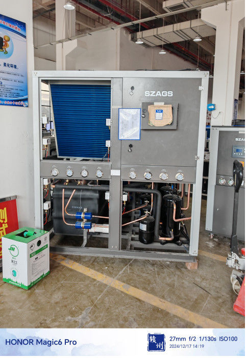 Sistema integrato di refrigerazione industriale a rotolo ermetico da 60 CV con scatola e evaporatore a tubo Capacità 1850 kg