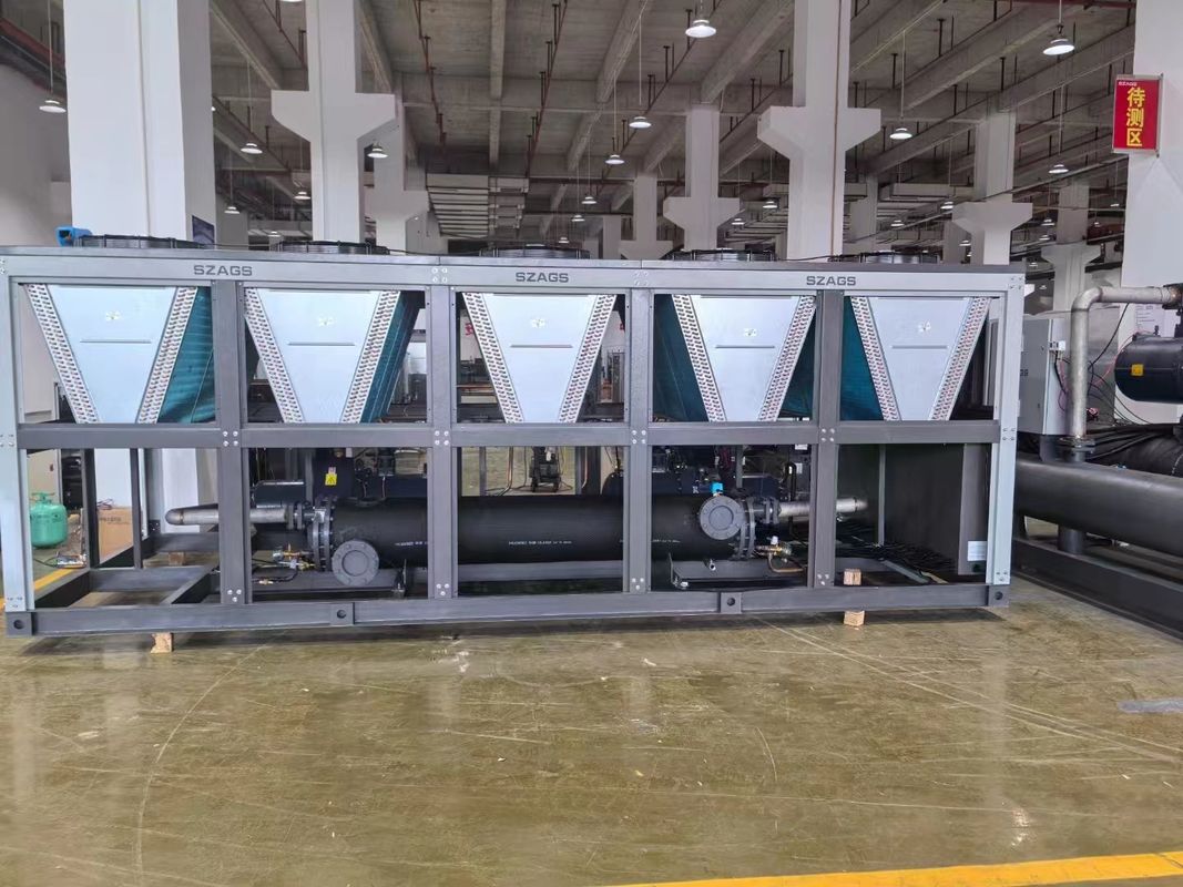 150 HP Compressore a vite raffreddato ad aria Chiller chimico industriale 150 Tonne Macchina di raffreddamento ad aria per linee di estrusione di profili in PVC