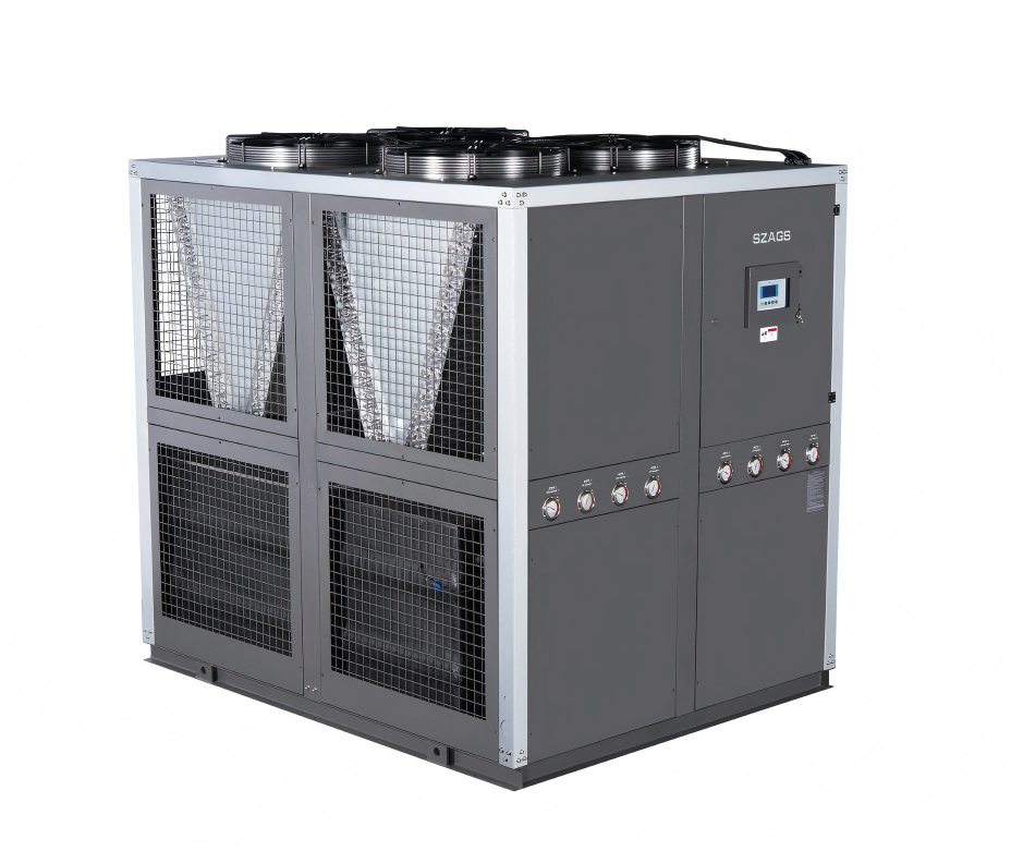 40RT Chiller a glicolo industriale raffreddato ad aria Chiller a rotolo ad efficienza energetica con 4 compressori per macchine per estrusione